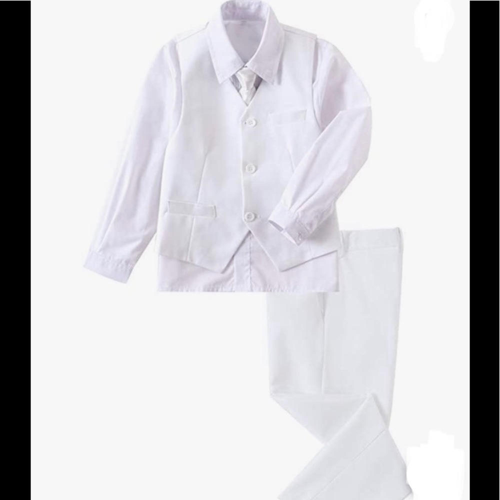 New! YuanLu 4 piece boys’ formal suit set with vest, pants, dress shirt & tie